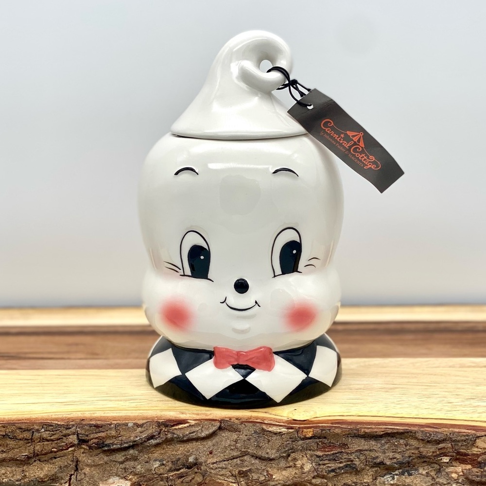 Ceramic Creations White and Black Cookie Jar